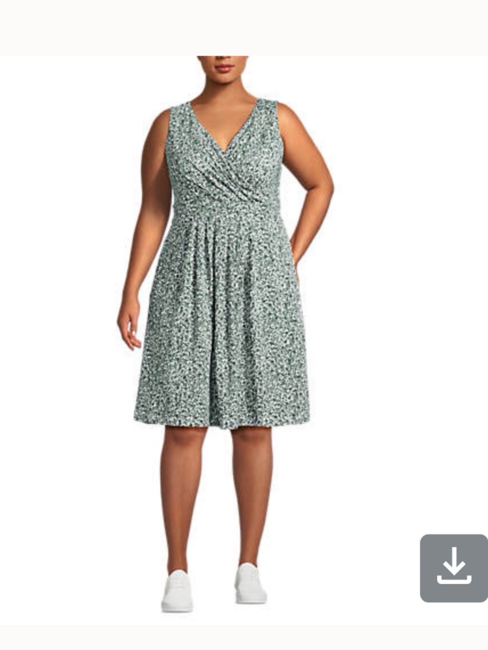 Women's Plus Size Front Fit and Flare Dress Lands End NWT
